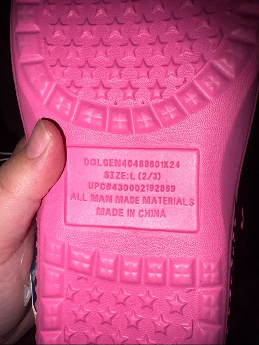 New Girls Pink Star-Cutout Slip-On Sandals size 2/3